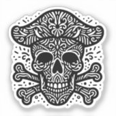 Decoratieve schedel sticker (Voorkant)