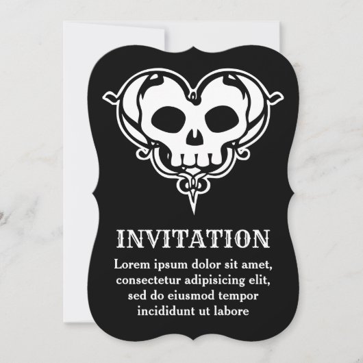 Decoratieve Schedelhart Kaart (Voorkant)
