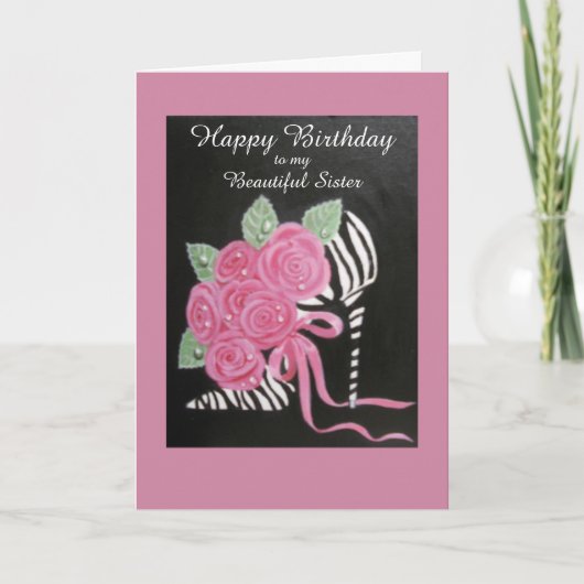 DECORATIEVE SCHOEN, VERJAARDAG KAART VOOR ZUS (Voorkant)