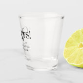 Decoratieve Serif Trouw Cheers Shot Glas (Rechts)