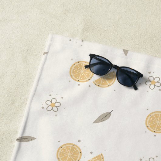 Decoratieve Sinaasappel Slice Print Strandlaken (In situ)