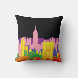 Decoratieve skyline achtergrond stedelijke gebouwe kussen