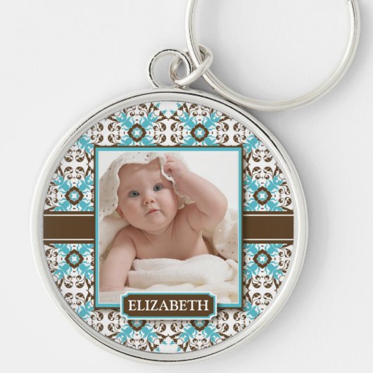 Decoratieve Sleutelhanger van mama (chocolade/aqua (Voorkant)