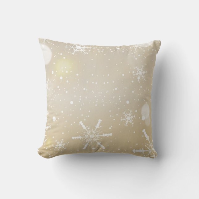 Decoratieve Sneeuw Blauwe & Witte Bal Prettig Kers Kussen (Voorkant)