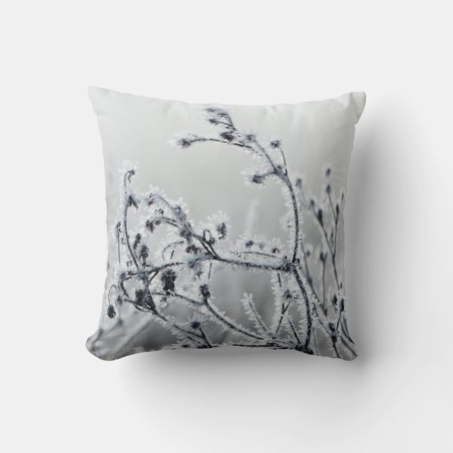 Decoratieve Sneeuw Blauwe & Witte Bal Prettig Kers Kussen (Voorkant)