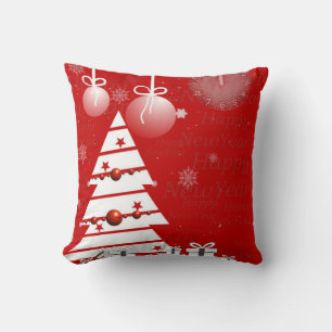 Decoratieve Sneeuw Blauwe & Witte Bal Prettig Kers Kussen