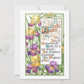 decoratieve Snijtekst met Irises Feestdagenkaart (Voorkant)