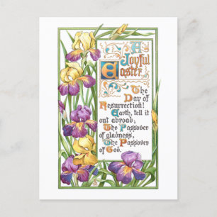  decoratieve Snijtekst met Irises Feestdagenkaart