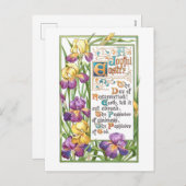 decoratieve Snijtekst met Irises Feestdagenkaart (Voorkant / Achterkant)