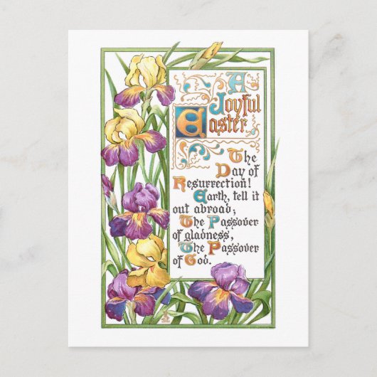 decoratieve Snijtekst met Irises Feestdagenkaart (Voorkant)