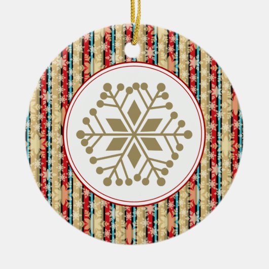Decoratieve Snowflake-kerstversieringen Keramisch Ornament (Voorkant)