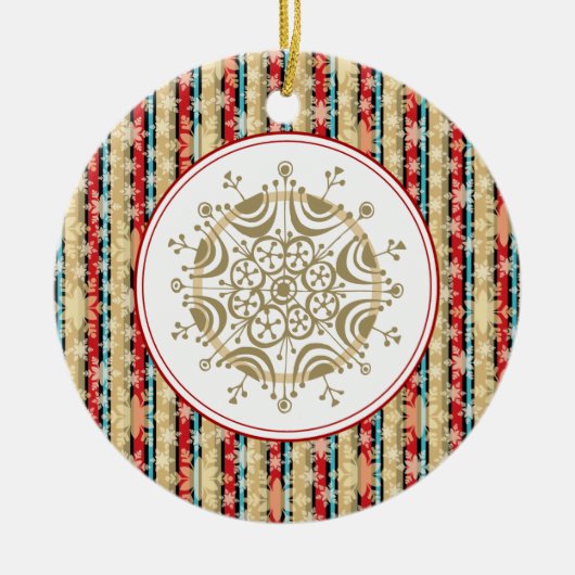 Decoratieve Snowflake-kerstversieringen Keramisch Ornament (Voorkant)