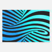 Decoratieve spiraaltjes, abstracte lijnenblauw zwa inpakpapier vel (Voorkant 2)