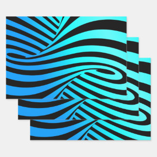 Decoratieve spiraaltjes, abstracte lijnenblauw zwa inpakpapier vel