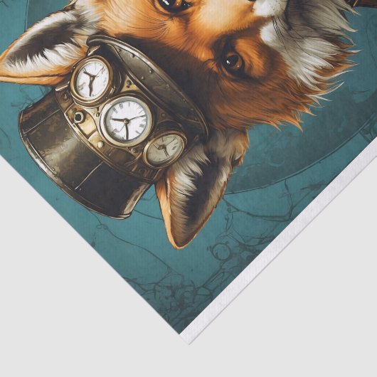 Decoratieve  Steampunk Fox Tissuepapier (Detail)