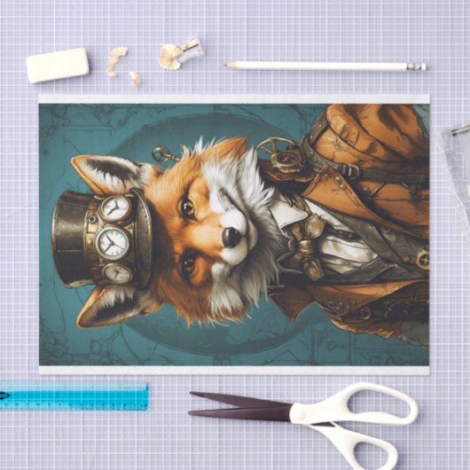 Decoratieve  Steampunk Fox Tissuepapier (Craft)