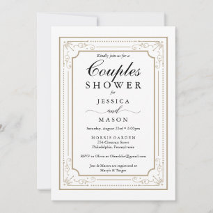 Decoratieve stellen Shower Invitation Kaart