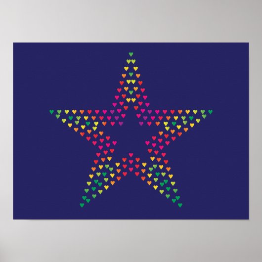 Decoratieve Ster harten poster (Voorkant)