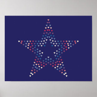 Decoratieve Ster harten poster
