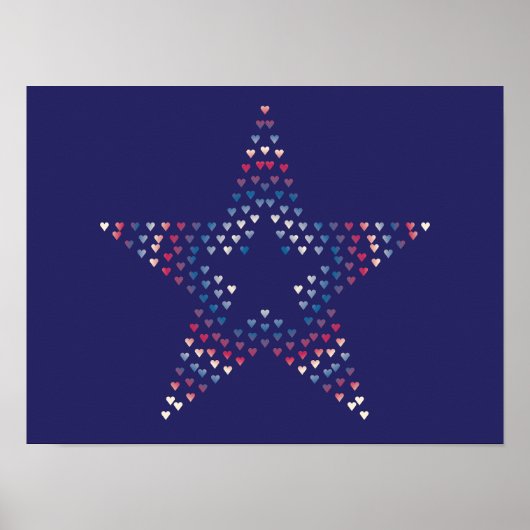 Decoratieve Ster harten poster (Voorkant)