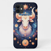 Decoratieve Stier Zodiac Illustratie Case-Mate iPhone Case (Achterkant)