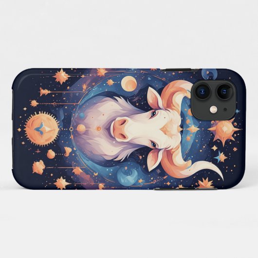 Decoratieve Stier Zodiac Illustratie Case-Mate iPhone Case (Achterkant (horizontaal))