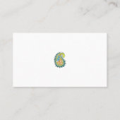 Decoratieve stijl, donkerblauw groen, wattenstel afsprakenkaartje (Achterkant)