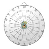 Decoratieve stijl, donkerblauw groen, wattenstel dartbord (Voorkant)