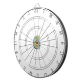 Decoratieve stijl, donkerblauw groen, wattenstel dartbord (Voorkant Rechts)