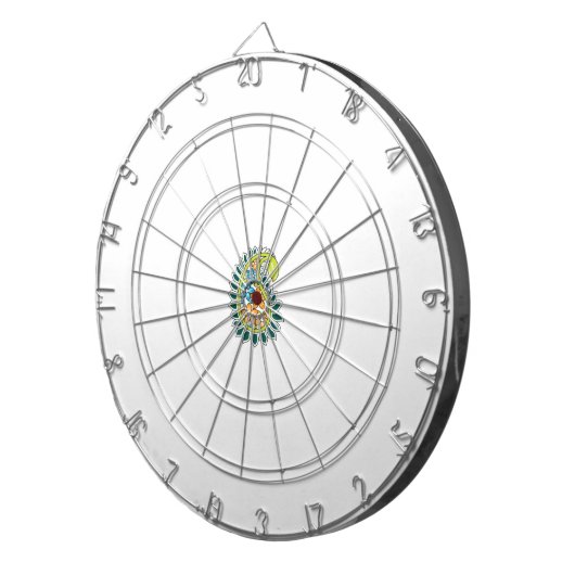 Decoratieve stijl, donkerblauw groen, wattenstel dartbord (Voorkant Rechts)