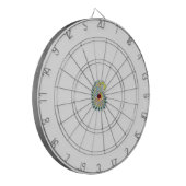 Decoratieve stijl, donkerblauw groen, wattenstel dartbord (Voorkant Links)