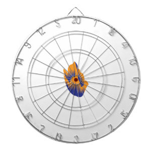 Decoratieve stijl, donkerblauw groen, wattenstel dartbord