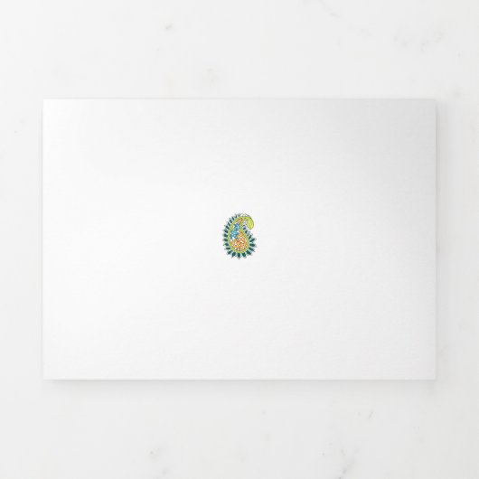 Decoratieve stijl, donkerblauw groen, wattenstel drieluik kaart (Cover)