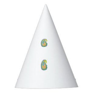 Decoratieve stijl, donkerblauw groen, wattenstel feesthoedjes