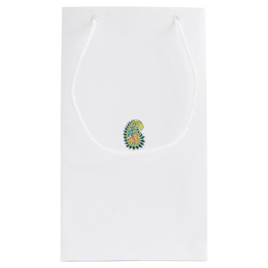 Decoratieve stijl, donkerblauw groen, wattenstel klein cadeauzakje (Achterkant)