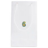 Decoratieve stijl, donkerblauw groen, wattenstel klein cadeauzakje (Voorkant)