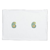 Decoratieve stijl, donkerblauw groen, wattenstel kussensloop (Achterkant)