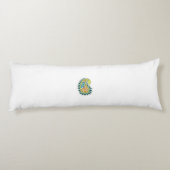 Decoratieve stijl, donkerblauw groen, wattenstel lichaamskussen (Achterkant)