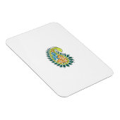 Decoratieve stijl, donkerblauw groen, wattenstel magneet (Rechterzijde)