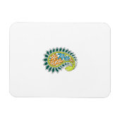 Decoratieve stijl, donkerblauw groen, wattenstel magneet (Horizontaal)