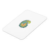 Decoratieve stijl, donkerblauw groen, wattenstel magneet (Linkerzijde)