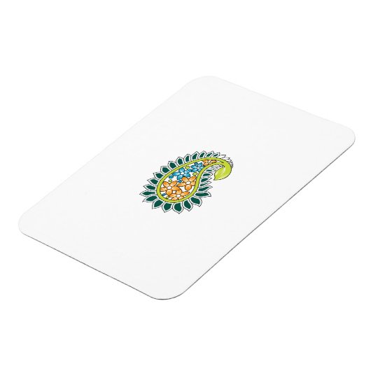 Decoratieve stijl, donkerblauw groen, wattenstel magneet (Linkerzijde)