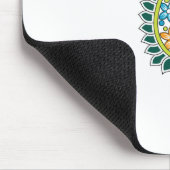 Decoratieve stijl, donkerblauw groen, wattenstel muismat (Hoek)