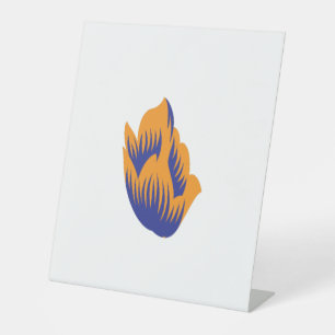 Decoratieve stijl, donkerblauw groen, wattenstel reclamebord met voetstuk