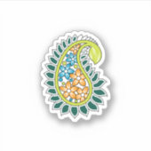 Decoratieve stijl, donkerblauw groen, wattenstel sticker (Voorkant)