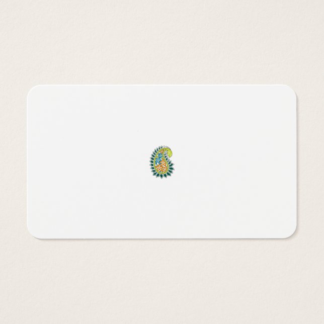 Decoratieve stijl, donkerblauw groen, wattenstel visitekaartje (Voorkant)