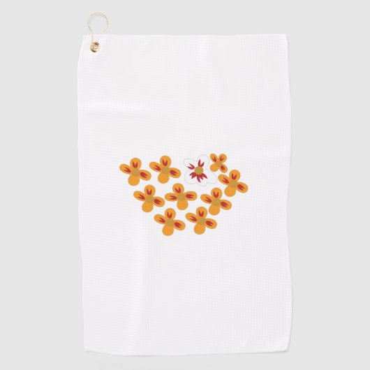 Decoratieve stijl, Dull Oranje, Cornell Red Golfhanddoek (Voorkant)