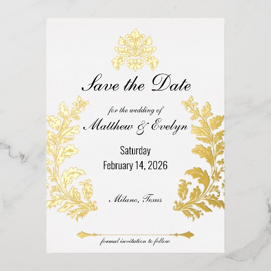 Decoratieve stijl folie uitnodiging briefkaart (Voorkant)