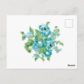 Decoratieve stijl, Mint Cream, Vormt blauw, Blauwg Briefkaart (Achterkant)
