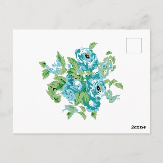 Decoratieve stijl, Mint Cream, Vormt blauw, Blauwg Briefkaart (Achterkant)